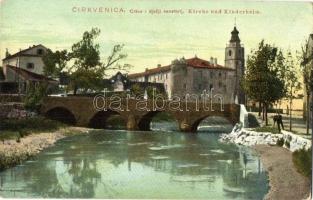 Crikvenica, Cirkvenica; Crkva i djecji sanatorij / Kirche und Kinderheim / Templom és Gyermekotthon, híd. Kiadja Feitzinger Ede "Quarn." Nr. 106. / church, children's home, bridge (EK)