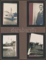 1925 Balatonfüred, József főherceg a Levente tábor zászlóavatási ünnepségén 6 db fotó (4,5x6,5 cm) albumlapon + 2 egyéb fotó