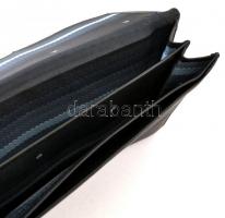 Fekete műbőr aktatáska, 35×27×3 cm