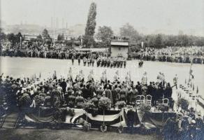 cca 1925 Érintetlen fotóalbum nagyon sok érdekes fotóval: Margit sziget katonai dísszemle, ünnepség....