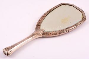 WMF ezüstözött alpakka kézi tükör, jelzett, foltos, 29×10,5 cm