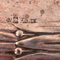 WMF ezüstözött alpakka kézi tükör, jelzett, foltos, 29×10,5 cm