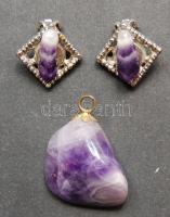 1db klipsz hozzávaló féldrágakő-medállal