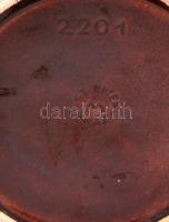 St. Peter Graz virágos tál, festett mázas majolika, jelzett, apró máz hibákkal, d:24 cm