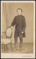Füredi Keöd József (1839-1897) színész, balatoni és dunai hajóskapitány, szőlész, hajózási szakíró és 1860 körül. vizitkártya 6x10 cm