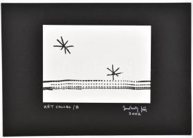 2002 Jankovszky György(1946-): Két csillag, fotógrafika, feliratozva, aláírt, pecséttel jelzett, kar...