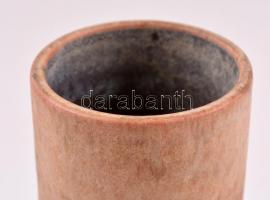 Jelzett német mázas retró váza, apró kopásokkal, m: 15,5 cm