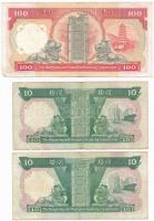 Hongkong 1987. 10D (2x) + 1990. 100D T:III
Hong Kong 1987. 10 Dollars (2x) + 1990. 100 Dollars C:F
