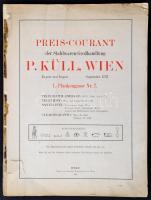 1911 Bécs, Preis-Courant der Stahlwahren-Großhandlung P. Küll, Wien, borító nélkül, szakadással, 198p