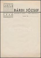 cca 1930-1940 Bp.V., Bárdi József autószervizének kitöltetlen levélpapírja, 2 db