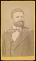 cca 1890 Füredi Keöd József (1839-1897) színész, balatoni és dunai hajóskapitány Lengyel Samu műterméből 6,5x10,5 cm