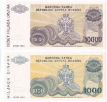 Horvátország / Krajna Szerb Köztársaság 1993-1994. 1000D-50.000.000.000D (7xklf) mind sorszám nélkül...