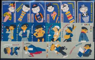Japán cigaretták sorozatok, 16 db gyufacímke