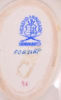 Herendi Apponyi mintás porcelán tojás alakú dobozka, kézzel festett, jelzett, hibátlan, 11×7×6 cm