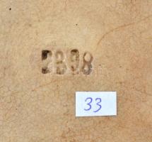 Szecessziós majolika tál, jelzés nélkül, ragasztott repedéssel, d: 25 cm