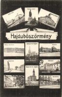 Hajdúböszörmény, Uránia színház, Bocskai szobor, Központi új fiú iskola, Bocskai Főgimnázium, Református templom, Városháza, Kossuth utca, Vasútállomás, Kálvineum. Kiadja Bácsy Péter