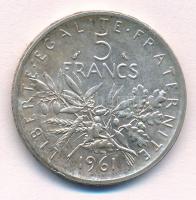 Franciaország 1961. 5Fr Ag T:1-,2 
France 1961. 5 Francs Ag C:AU.XF 
Krause KM#926