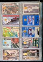 cca 1991-2000 kb 180 darabos telefonlkártya gyűjtemény a kezdetektől, komplett sorozatokkal, berakób...