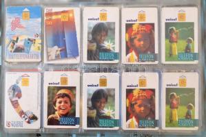 cca 1991-2000 kb 180 darabos telefonlkártya gyűjtemény a kezdetektől, komplett sorozatokkal, berakób...