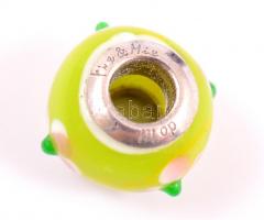 Muránói üveges ezüst (ag.) charm, jelzett, összesen: 3 db