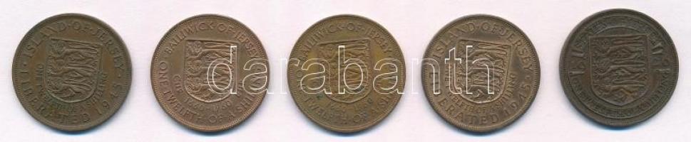 Jersey 1926. 1/12sh Br + 1945. 1/12sh Br (2x) + 1960. 1/12sh (2x) Br T:2,2-
Jersey 1926. 1/12 Shill...