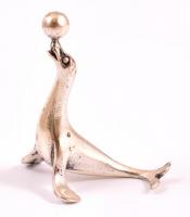 Ezüst (Ag.) mini fóka, jelzett, 3×3 cm, nettó:9,6 g