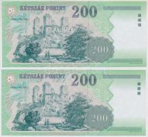 2007. 200Ft "FA" (2x) sorszámkövetők T:I-