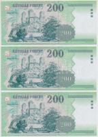 2007. 200Ft "FB" (3x) sorszámkövetők T:I-