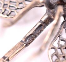 Ezüst (Ag.) miniatűr szitakötő, jelzett, 5×8 cm, nettó:9,2 g