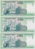 1998. 200Ft (5x) "FA", "FB", "FE", "FF" és "FG" T:...