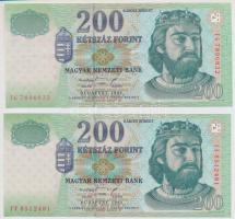 1998. 200Ft (5x) "FA", "FB", "FE", "FF" és "FG" T:...
