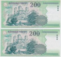 1998. 200Ft (5x) "FA", "FB", "FE", "FF" és "FG" T:...