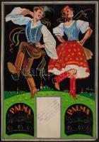 cca 1930 Pál György (1906-1986): Palma reklámplakát terv, vegyes technika, papír, jelzett, szélén törésnyom, minimális szakadás, 34×24 cm