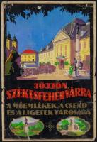 cca 1930 Pál György (1906-1986): Jöjjön Székesfehérvárra, plakátterv, vegyes technika, papír, jelzett, szakadásokkal, törésnyomokkal, 33×22 cm