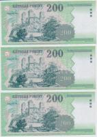 2003. 200Ft (3x) "FA", "FB" és "FC" T:I-,III szép papír