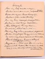 Régi bőr notesz, monogramos ezüst rátéttel, belsejében bejygzésekkel