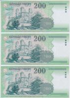 2006. 200Ft (3x) "FA", "FB" és "FC" T:I,I-