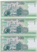 2006. 200Ft "FB" (3x) T:I,I-,III szép papír