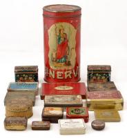 Régi fém dobozok, különböző méretekben, 17 db