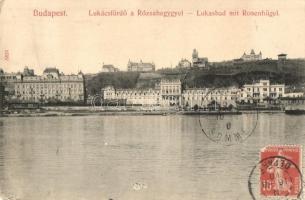 Budapest II. Lukács fürdő a Rózsadombbal, villák. Taussig A. 5824. TCV card (EK)