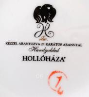 Hollóházi Szász Endre által tervezett mintával díszített váza, jelzett, matricás, hibátlan, m: 25,5 ...