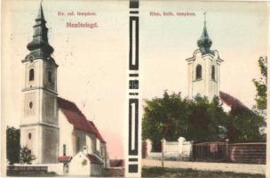 1912 Mezőtelegd, Tileagd; Református és római katolikus templom / Calvinist and Roman Catholic church. Art Nouveau (EK)