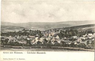 1908 Bázna, Felsőbajom, Baiumul de Sus, Baassen, Bazna; látkép, Evangélikus erődtemplom. Kiadja Kremer F. / general view with Lutheran fortified church, castle church (r)