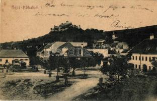 1909 Kőhalom, Reps, Rupea; utcakép, vár. W. L. (?) 1777. Kiadja Johanna Gunesch / Cetatea Rupea / street view, castle (fl)