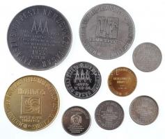 1974-1975. 9db "Hungexpo" fém emlékérem, több méretben T:2