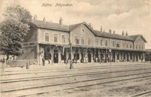 Nyitra, Nitra; Pályaudvar, vasútállomás. Kiadja a Fodor dohánytőzsde / Bahnhof / railway station (EK)