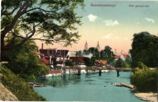 Besztercebánya, Banská Bystrica; Alsó garami híd. Kiadja Machold F. / lower Hron river bridge, riverbank