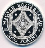 2002. 3000Ft Ag "Széchenyi Könyvtár" tanúsítvánnyal, dísztokban T:PP