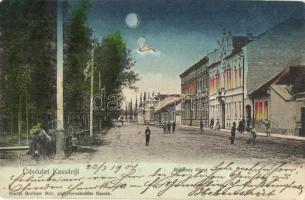 1904 Kassa, Kosice; Rákóczi körút, utcakép. Kiadja Breitner Mór / street view (kis szakadás / small tear)
