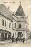 1914 Kisszeben, Zeben, Sabinov; Fő utca, Városháza, Patocska József üzlete és saját kiadása / main street, town hall, publishers shop (EK)